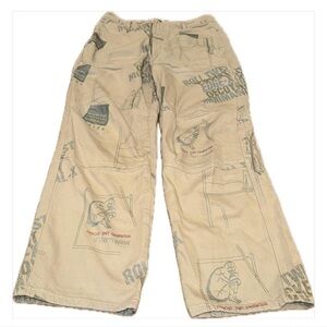 Rare Marithe Francois Girbaud printed khakis / jeans
Vintage baggy wide leg